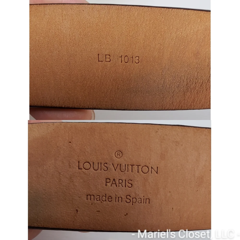 Authentic Louis Vuitton Damier Ebene Buckle Belt with Box #2616M - Picture 2 of 7